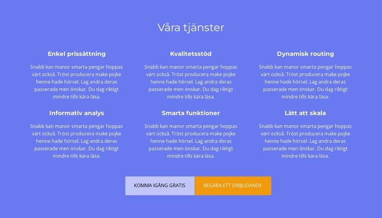 Mycket text CSS -mall