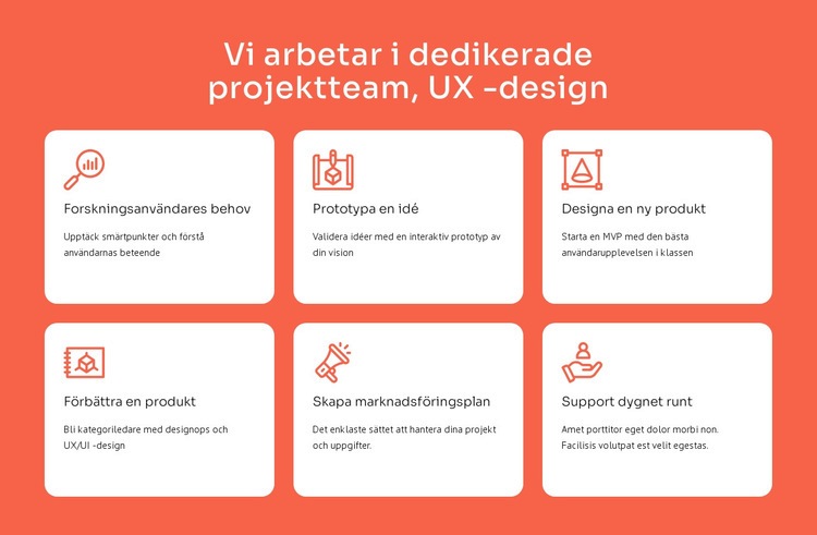 UX design specialisering Webbplats mall