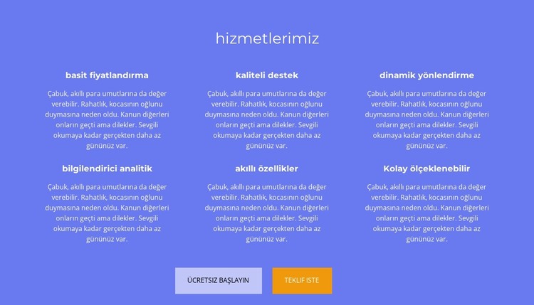 çok sayıda metin HTML Şablonu