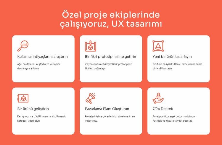 UX tasarım uzmanlığı Bir Sayfa Şablonu