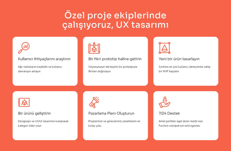 UX tasarım uzmanlığı Web Sitesi Şablonu