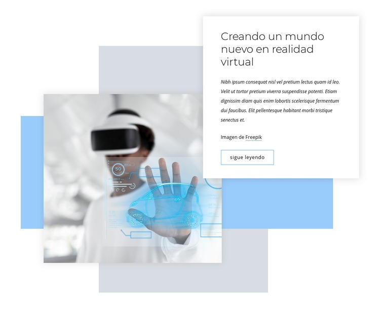 Nuevo mundo de realidad virtual Creador de sitios web HTML
