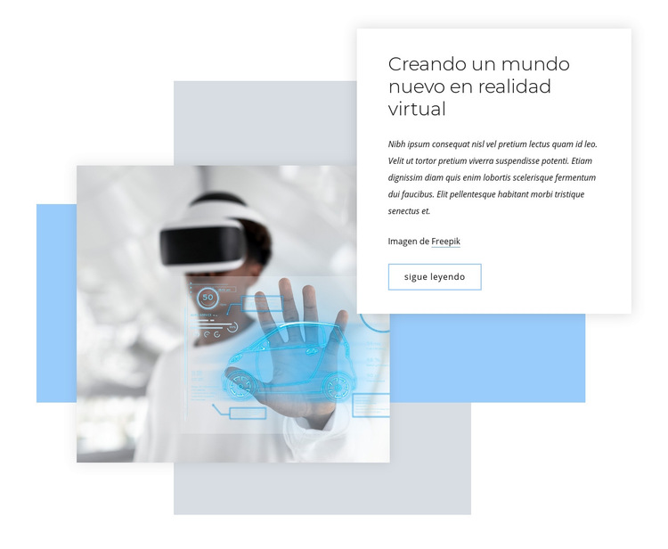 Nuevo mundo de realidad virtual Plantilla de sitio web