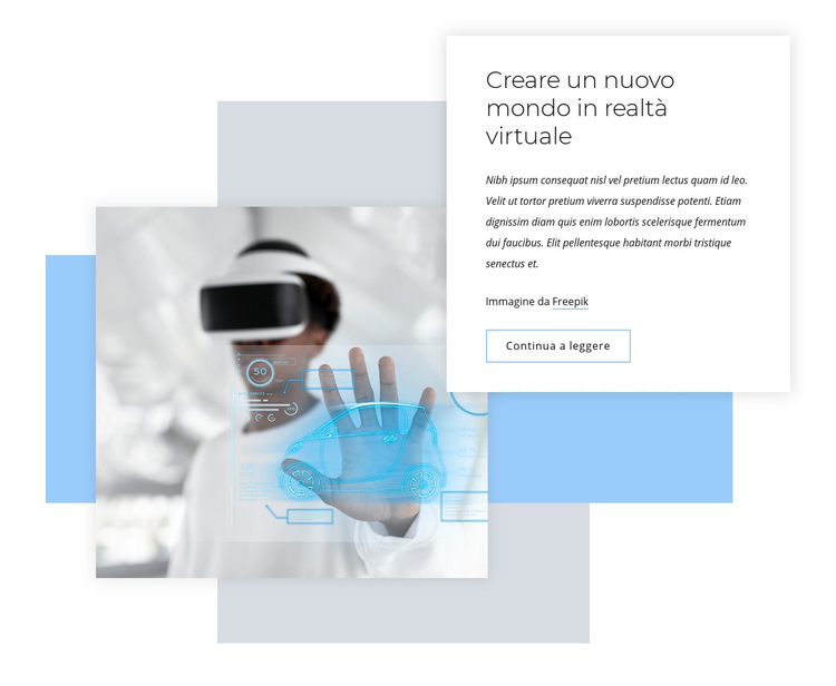Nuovo mondo di realtà virtuale Modello di sito Web