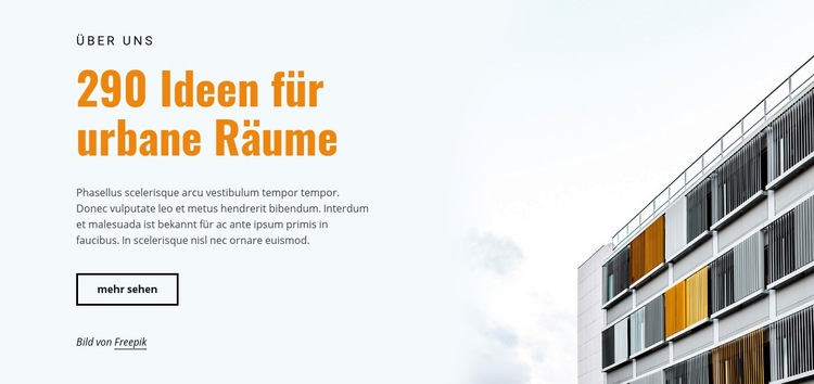 Ideen für urbane Räume HTML5-Vorlage