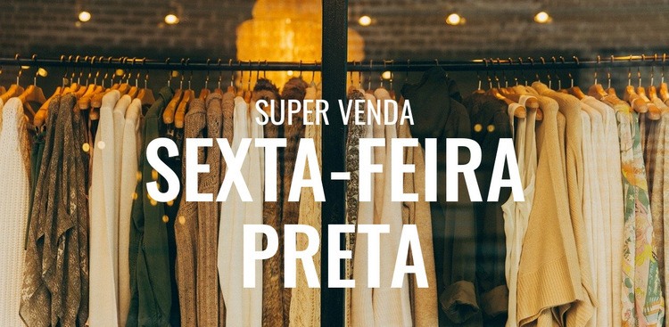 Venda de boutique Black Friday Maquete do site