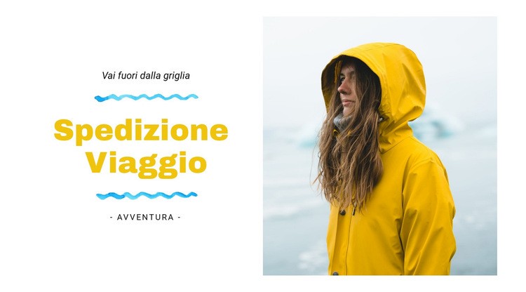 Compagnia di viaggi per spedizioni avventurose Pagina di destinazione