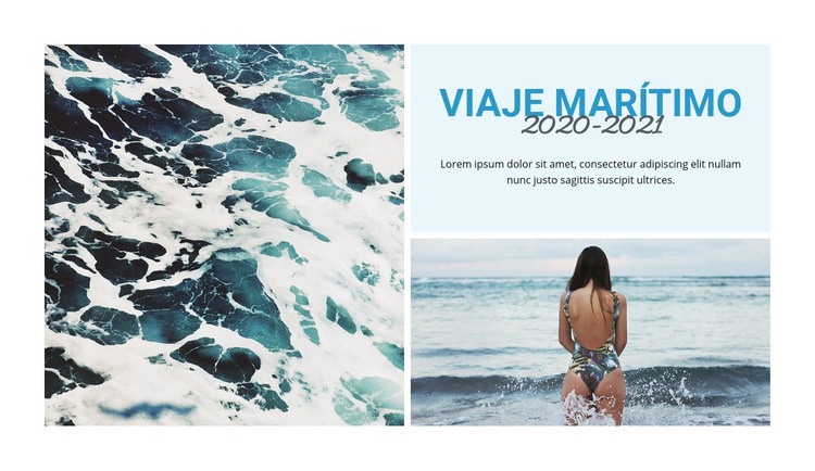 Viajes recorridos por la playa Maqueta de sitio web