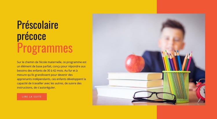 Programmes préscolaires précoces Modèle CSS