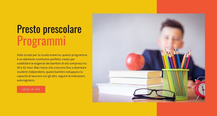 Programmi prescolari precoci Modelli di Website Builder