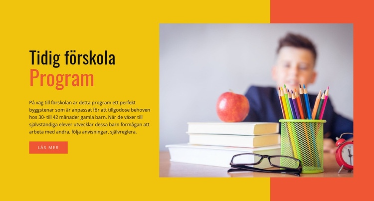 Tidiga förskoleprogram Hemsidedesign