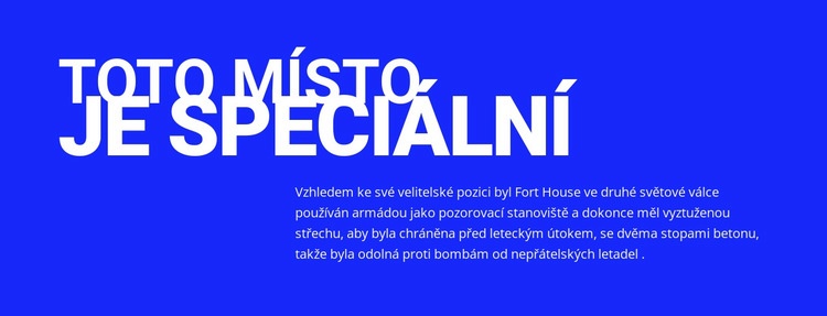 Název, text na modrém pozadí Šablona CSS