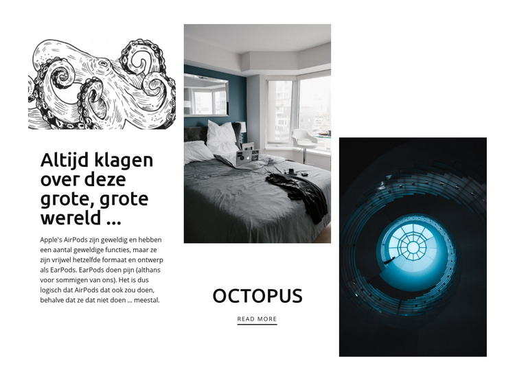 Oceaan thema in interieur HTML-sjabloon