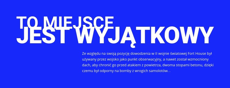 Tytuł, tekst na niebieskim tle Kreator witryn internetowych HTML