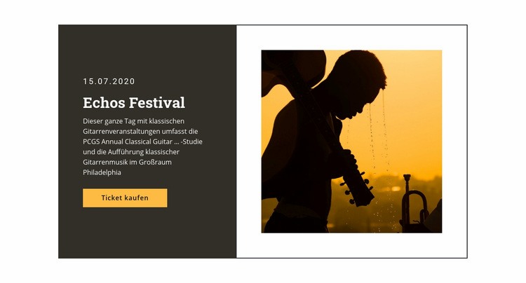 Musikfestival und Unterhaltung Eine Seitenvorlage