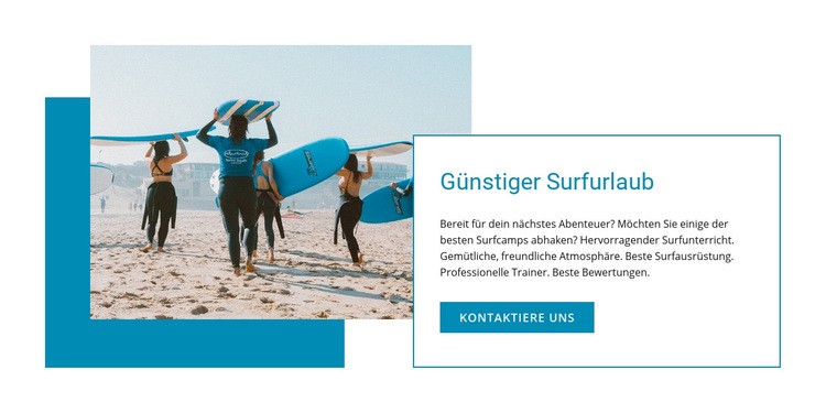 Guter Surfurlaub Website-Modell