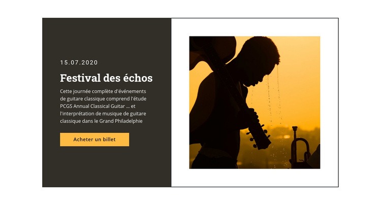 Festival de musique et divertissement Modèle d'une page