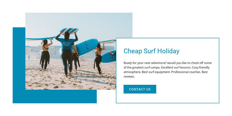 Cheep surf holiday Homepage Design