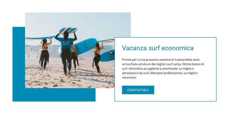 Cheep surf holiday Un modello di pagina