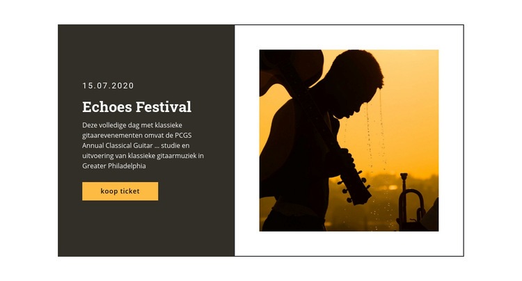 Muziekfestival en entertainment Website mockup