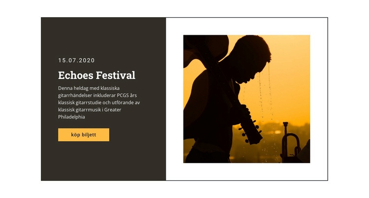Musikfestival och underhållning HTML-mall