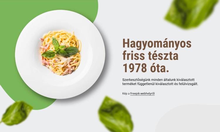 Hagyományos tészta Weboldal sablon