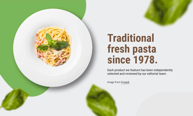 Traditional pasta Web Design