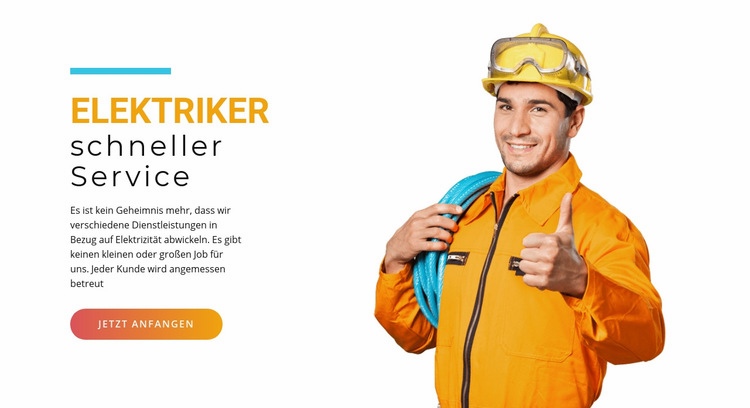 Schneller elektrischer Service Website Builder-Vorlagen