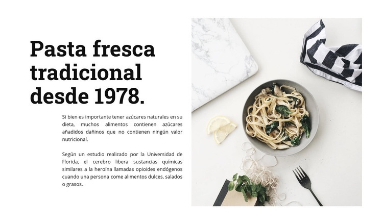 Pasta fresca Plantilla