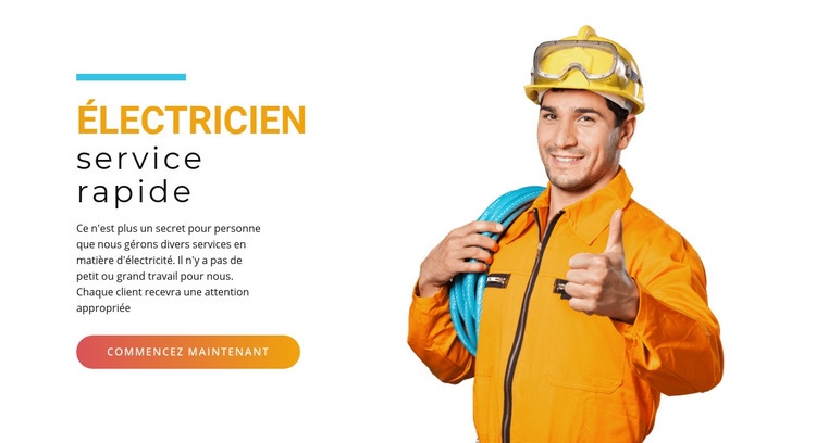 Service électrique rapide Modèles de constructeur de sites Web