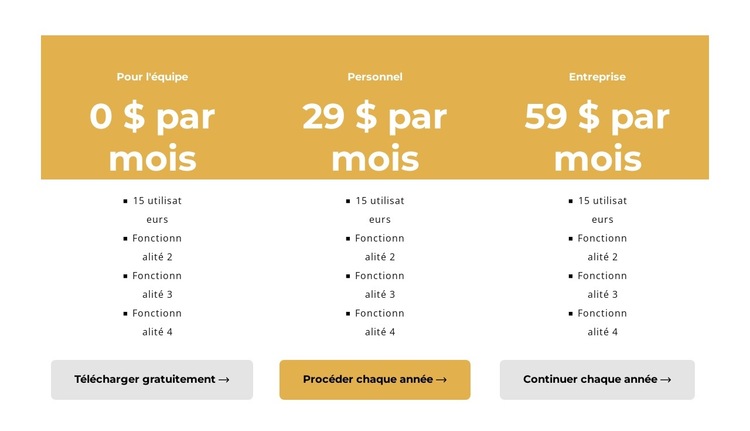 Faire un achat Modèle de site Web