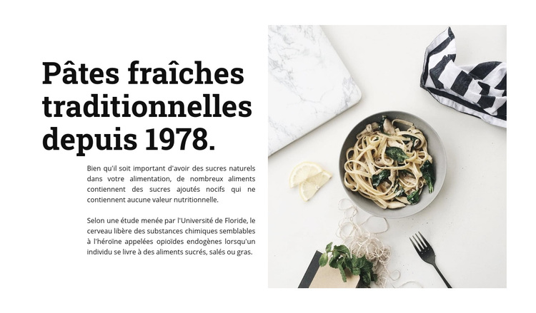 Pâtes fraîches Thème WordPress