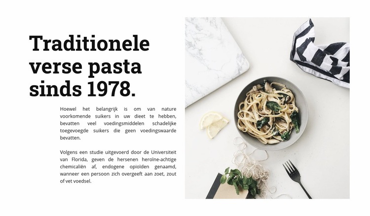 Verse pasta Website mockup