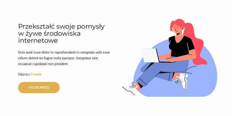 Odwróć swoje pomysły Kreator witryn internetowych HTML