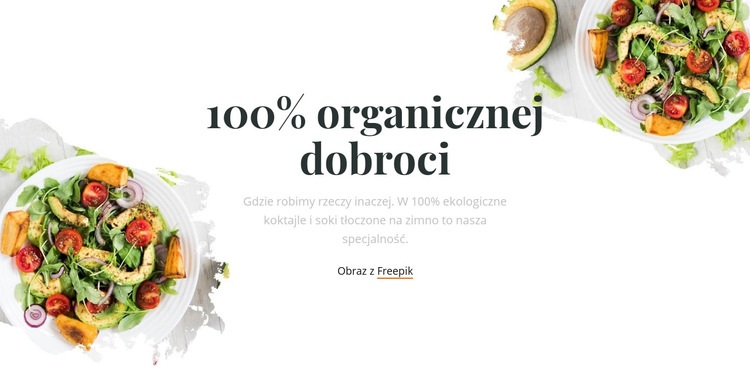 Dobroć organiczna Makieta strony internetowej