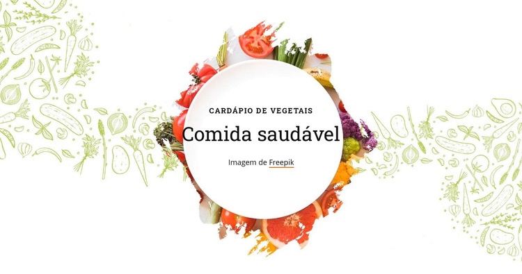 Cardápio de vegetais Design do site