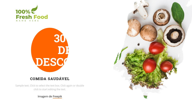 Alimentos frescos e saudáveis Modelo HTML