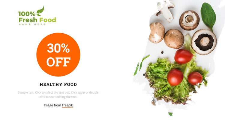 Fresh and healthy food Website Mockup