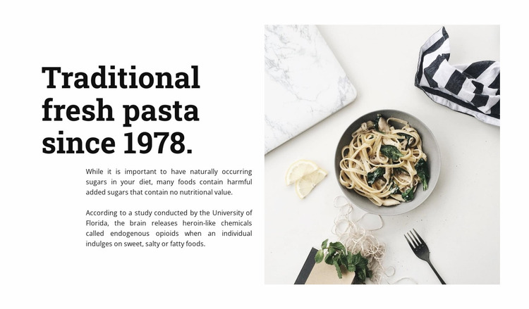 Fresh pasta Website Mockup