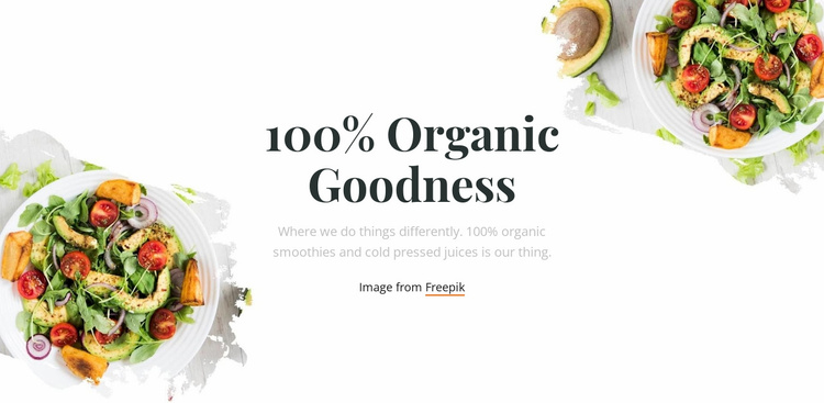 Organic goodness Landing Page