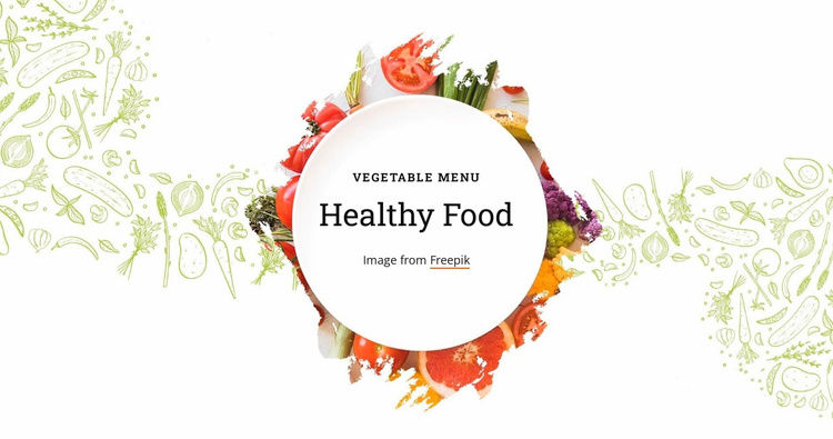 Vegetable menu Landing Page