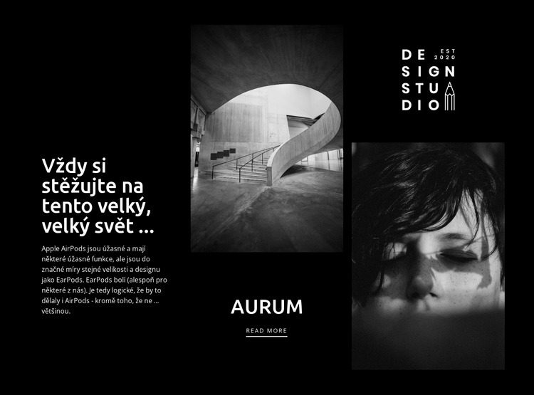 Moderní umění aurum Webový design