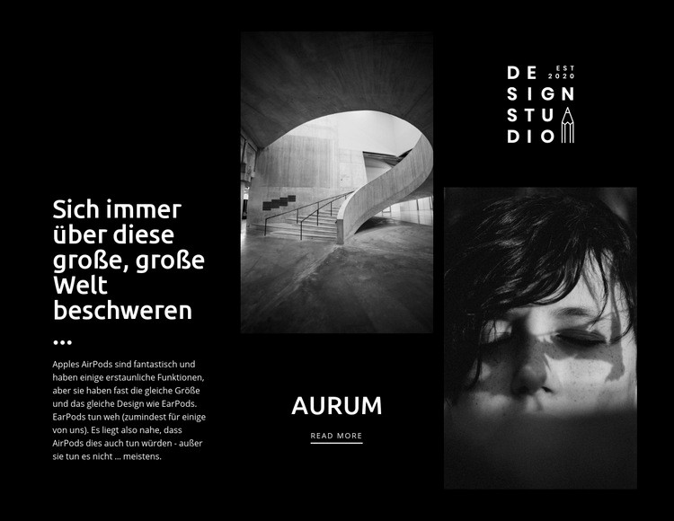Aurum der modernen Kunst Website design