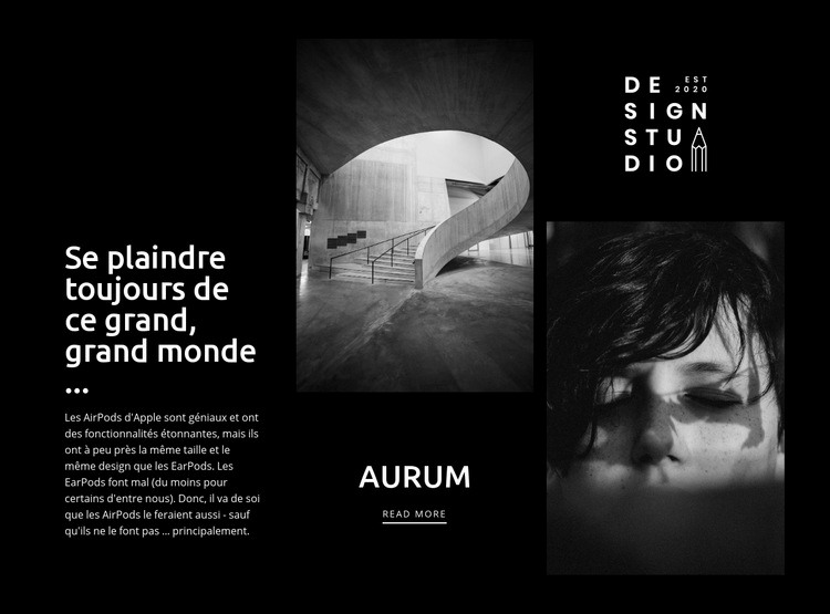 Art moderne aurum Conception de site Web