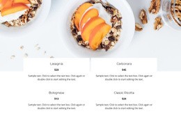 Italian Restaurant Menu - Easy-To-Use Html Code