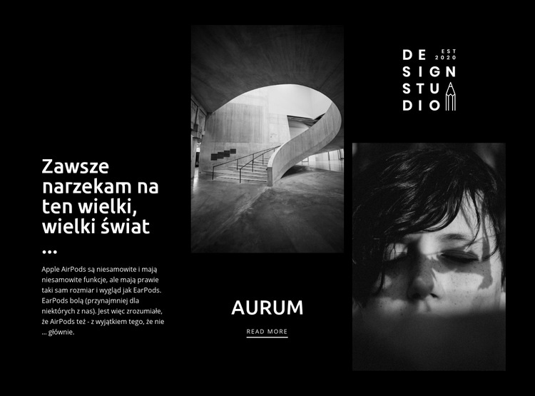 Aurum sztuki współczesnej Projekt strony internetowej