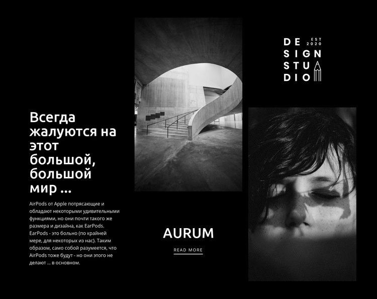 Современное искусство aurum HTML5 шаблон