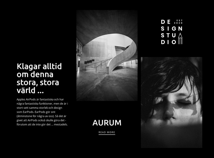 Modern konst aurum CSS -mall