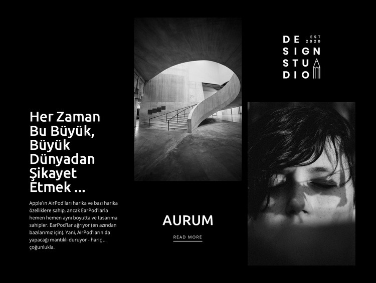 Modern sanat aurum Web Sitesi Mockup'ı