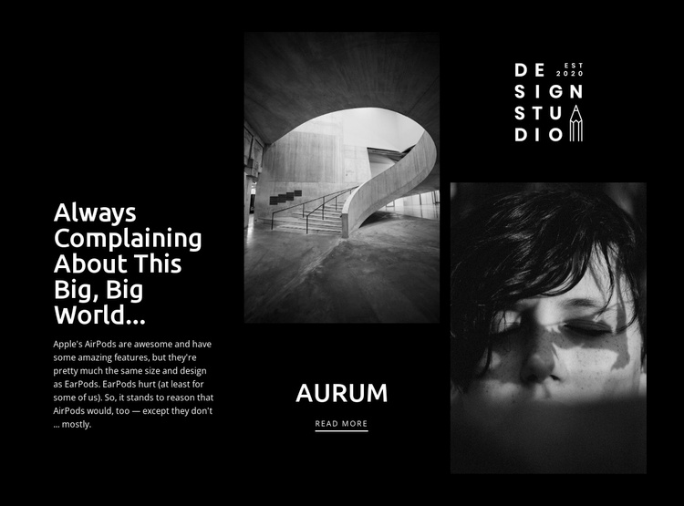 Modern art aurum Landing Page